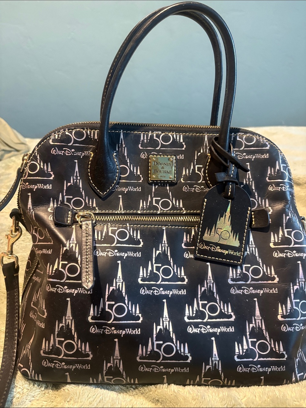 Dooney & Bourke Walt Disney World Black 50th Anniversary Dome Satchel